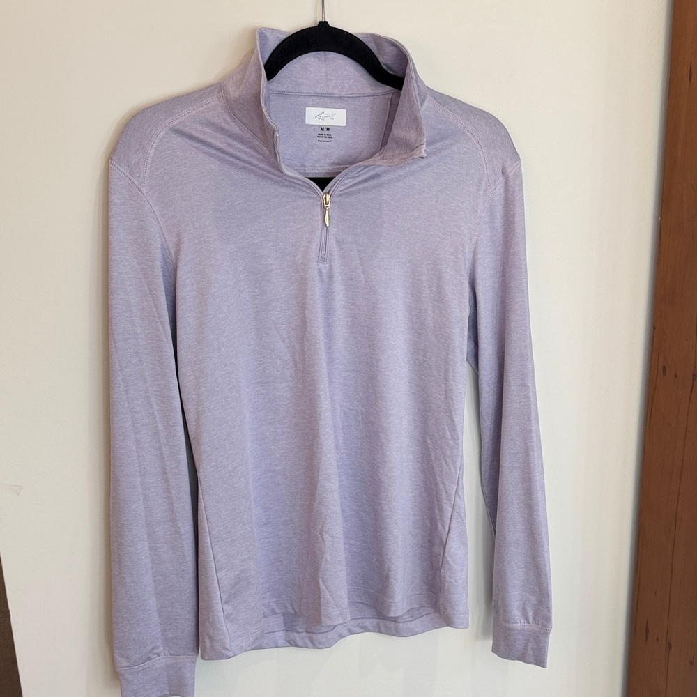 Greg Norman Collection Ladies Lavender Quarter-Zip with Matte Gold Zipper